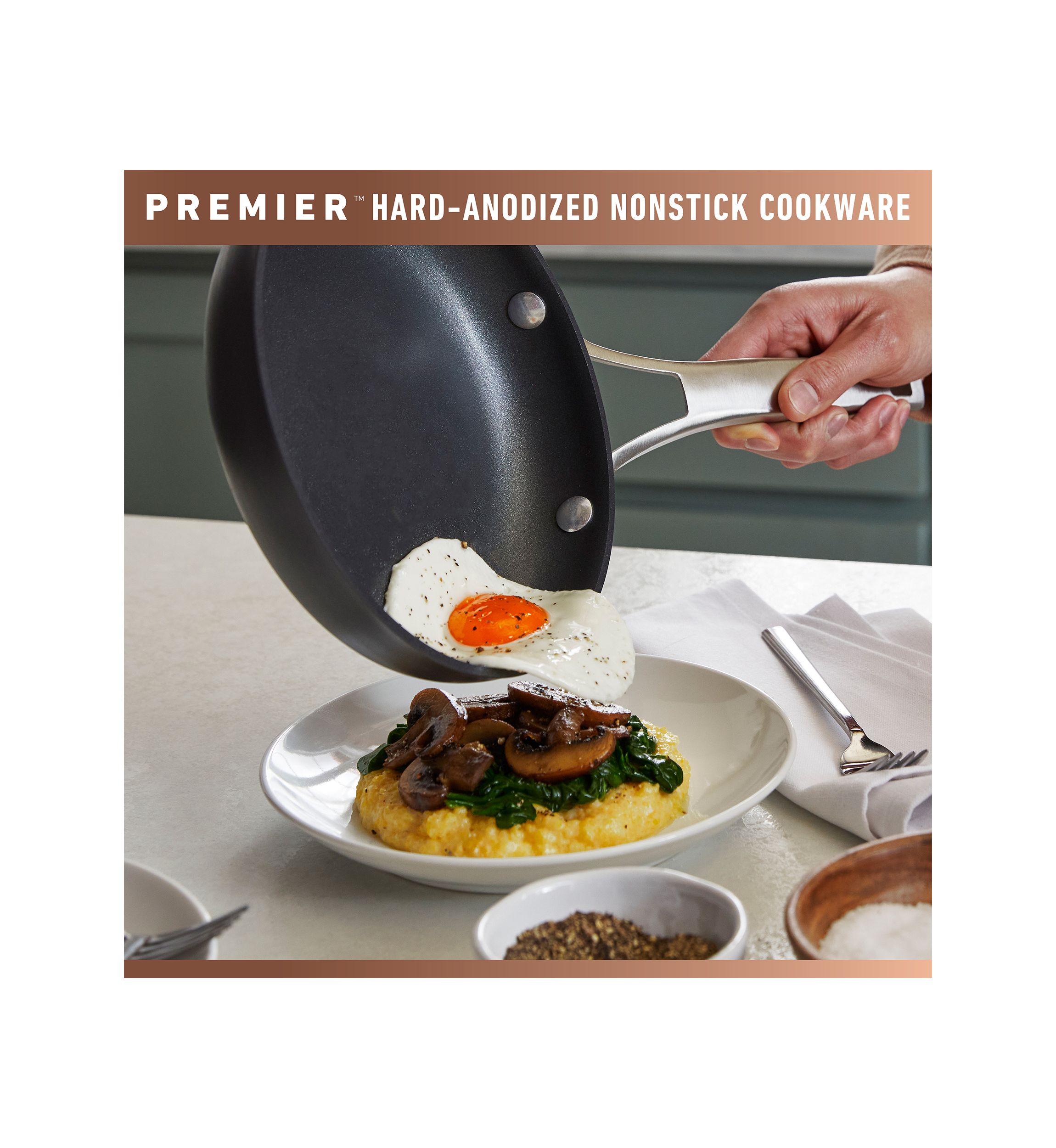 Premier Mineral Hard Anodized Fry Pan Set
