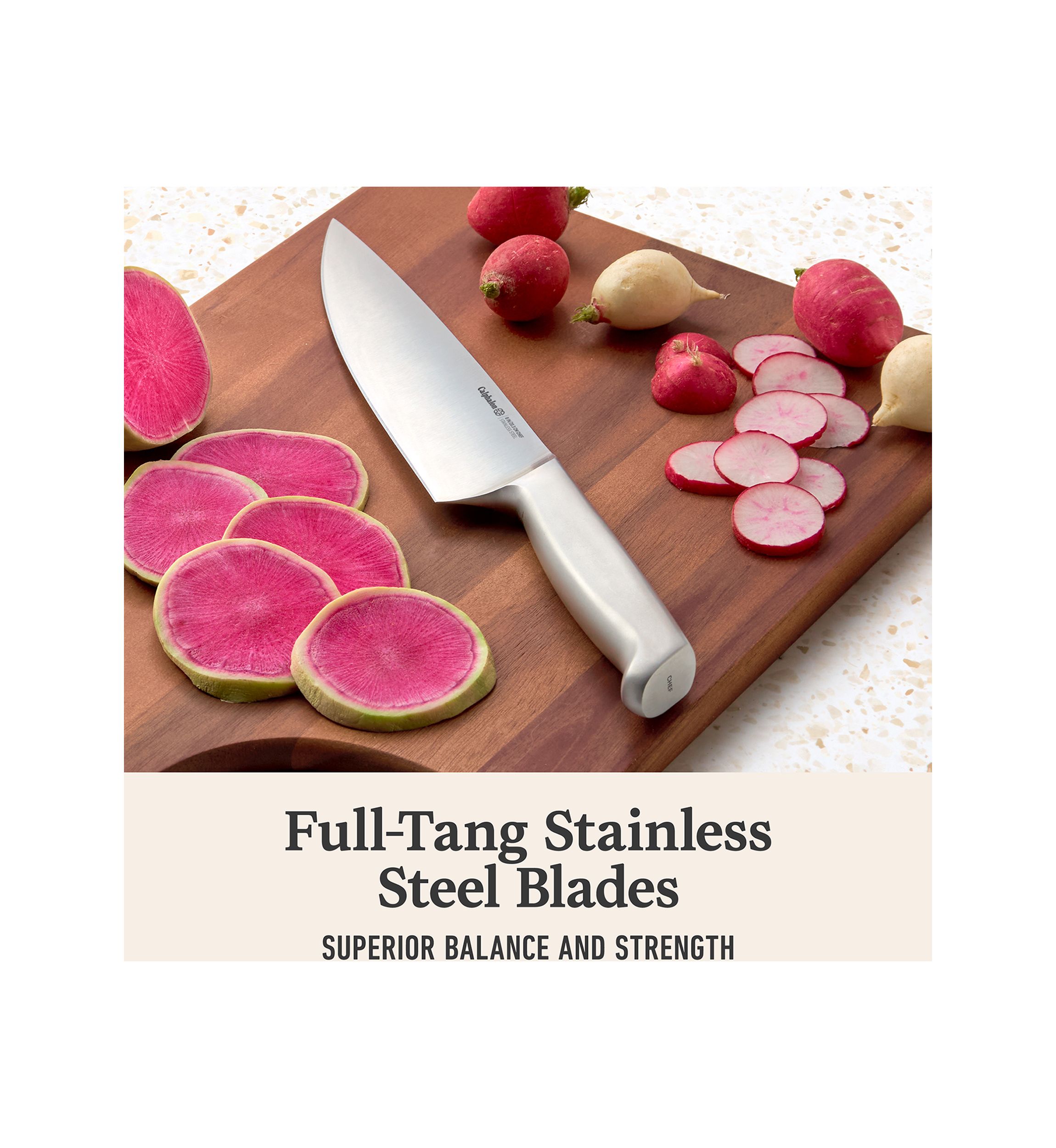 Premier by Calphalon 15-Piece Knife Set with SharpIN EdgeTech, Stainless Steel Handles