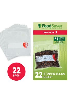 FoodSaver Storage Quart Zipper Bags 22 Count
