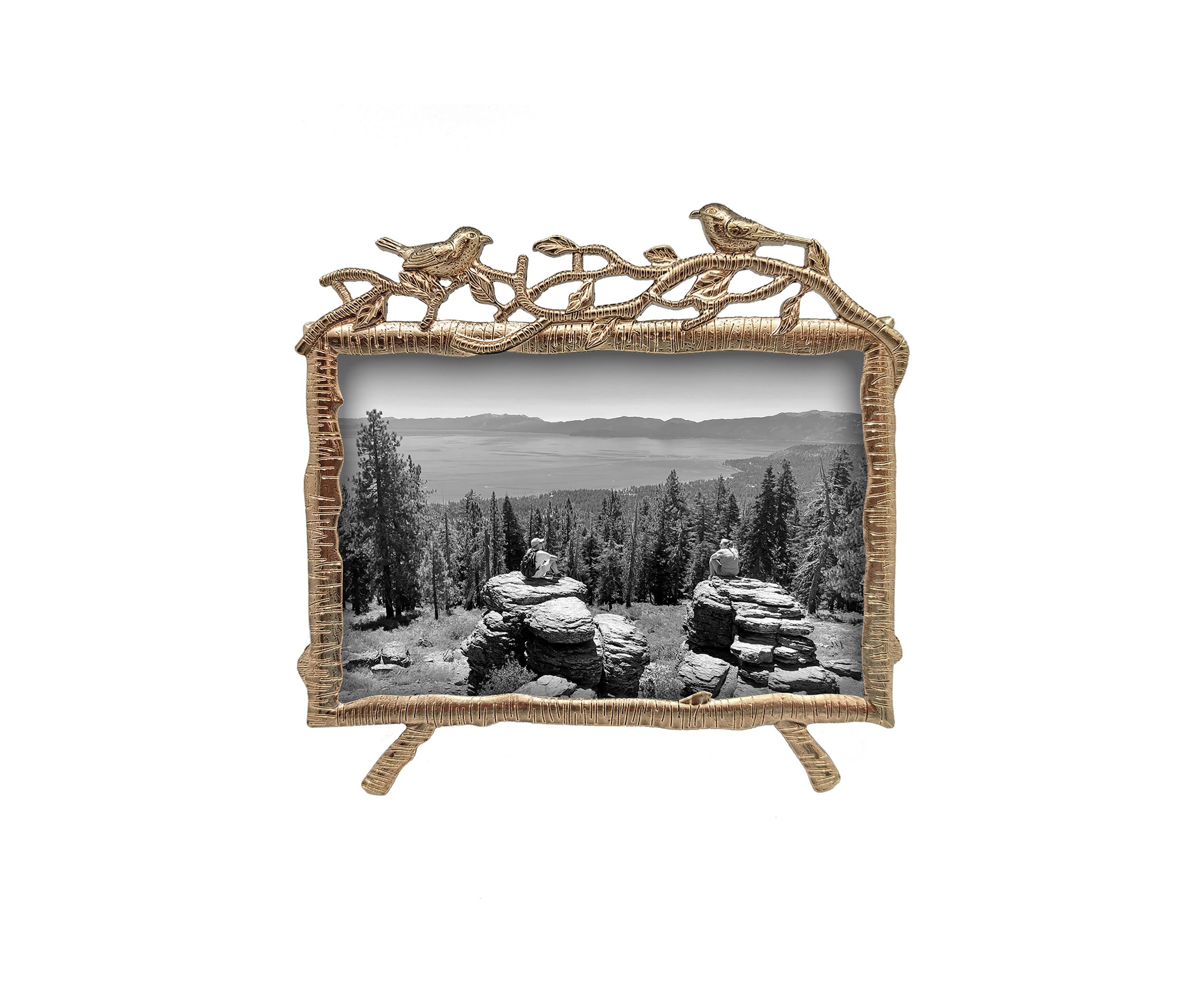 Antique Gold Birds Easel 4 x 6 Frame
