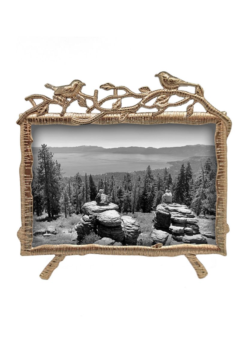 Antique Gold Birds Easel 4 x 6 Frame