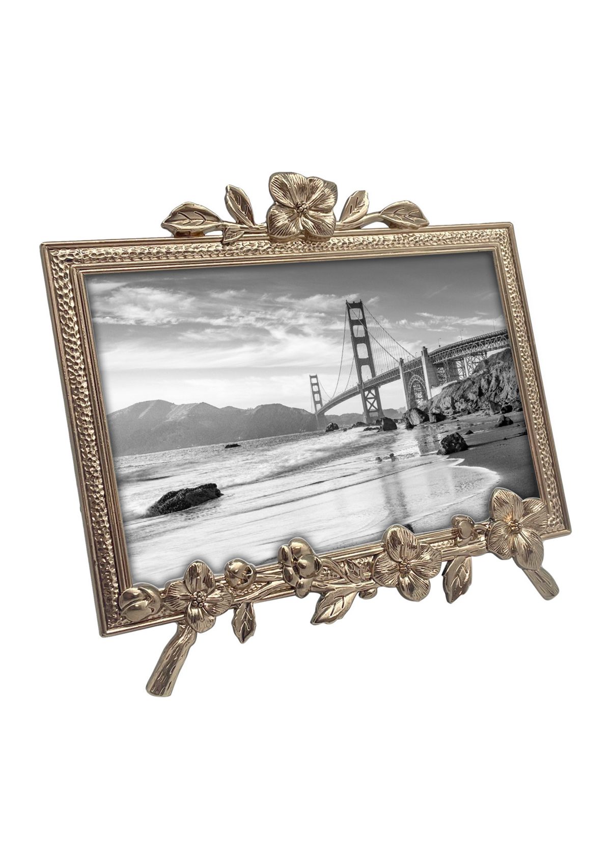 Antique Gold Flower Easel 4 x 6 Frame
