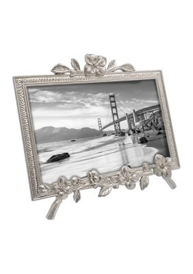 Antique Silver Flower Easel 4'' x 6'' Frame