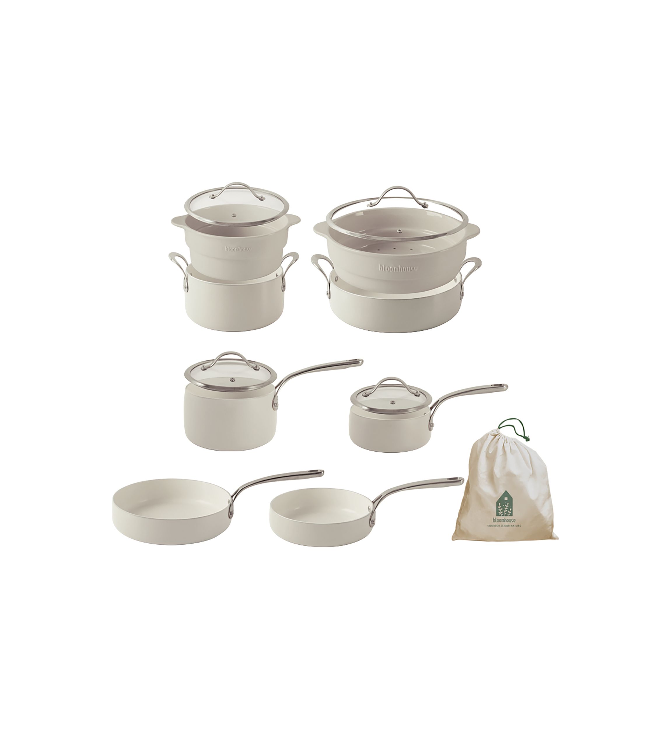 Ceramic Interior 12 Piece Cookware Set