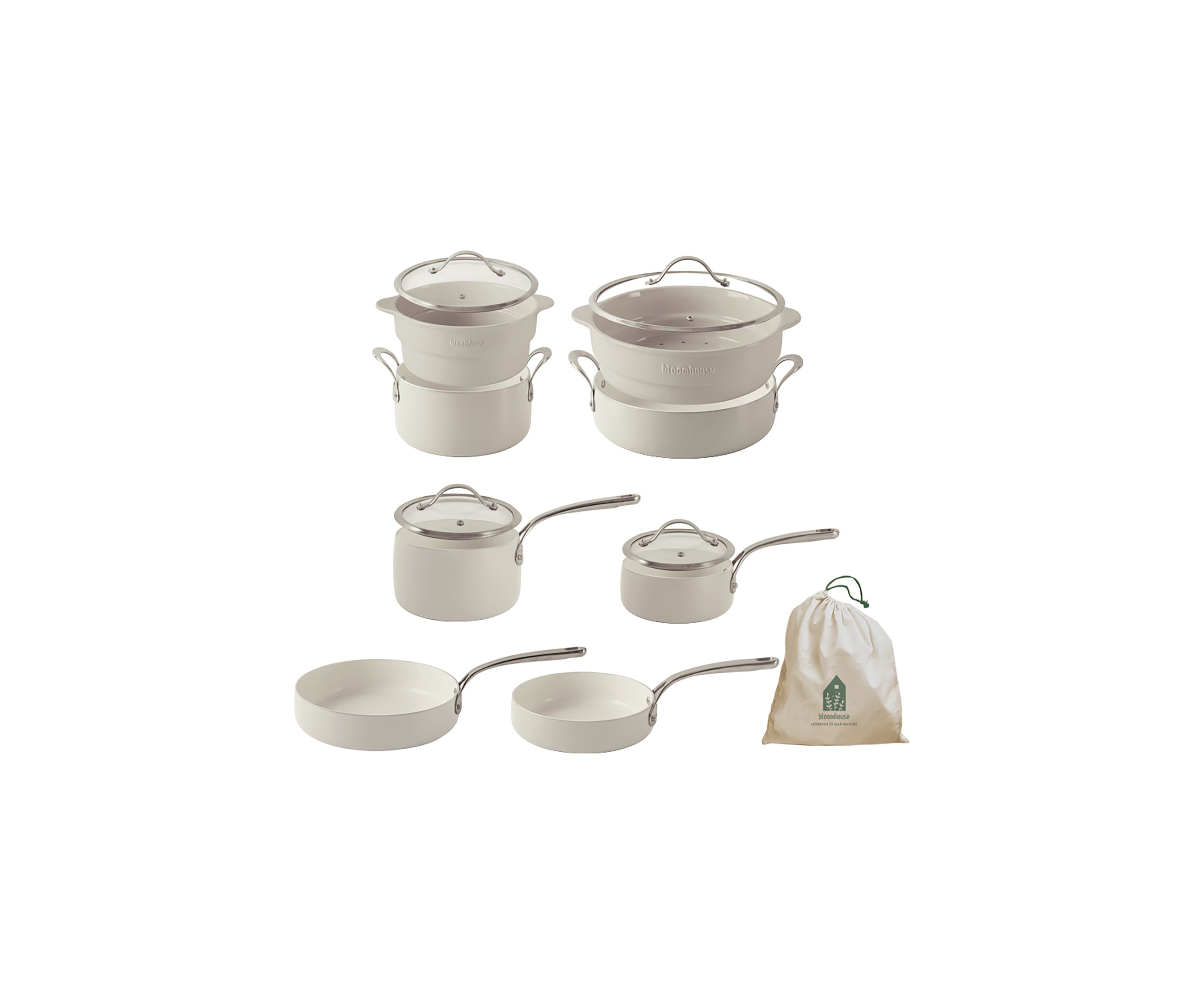 Ceramic Interior 12 Piece Cookware Set