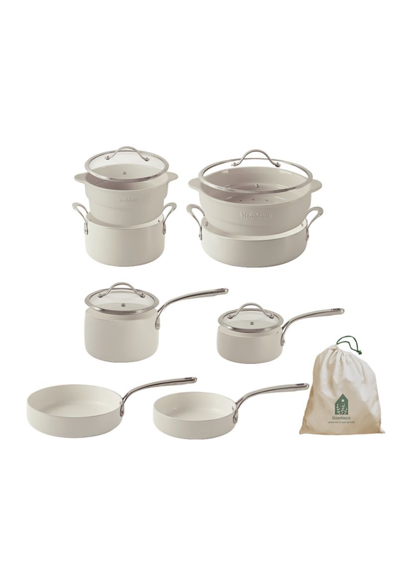 Ceramic Interior 12 Piece Cookware Set