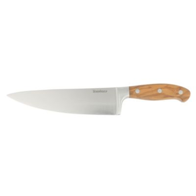 bloomhouse German Steel Chef Knife with Italian Olive Wood Handles, Riveted Handles, 8 inches
