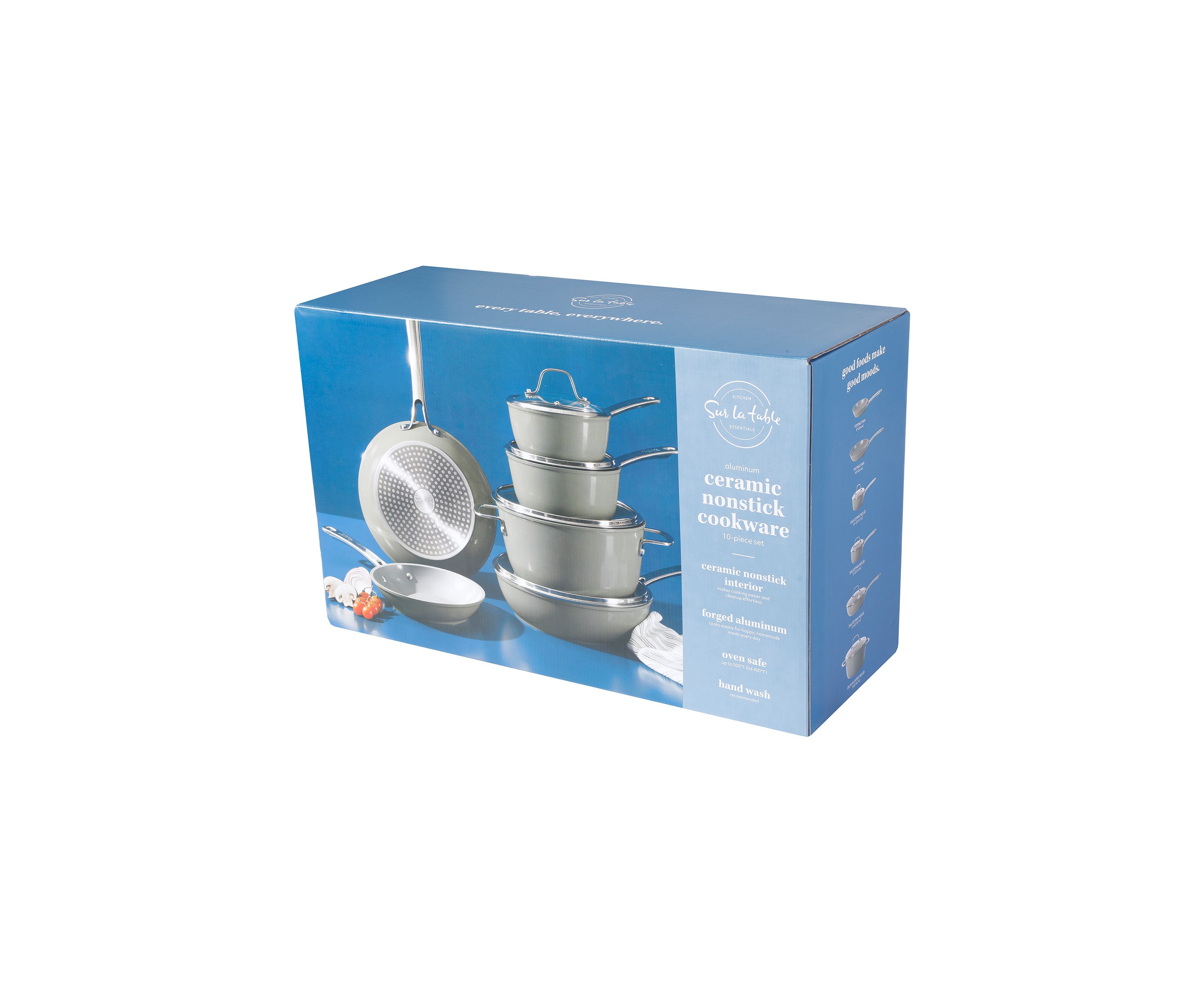 10 Piece Ceramic Nonstick Cookware Set 