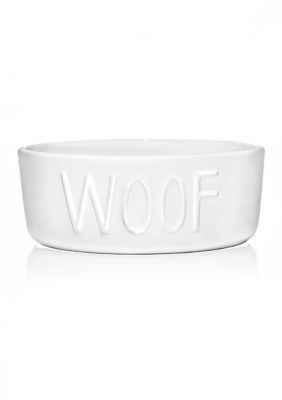 Woof White Ceramic Pet Bowl