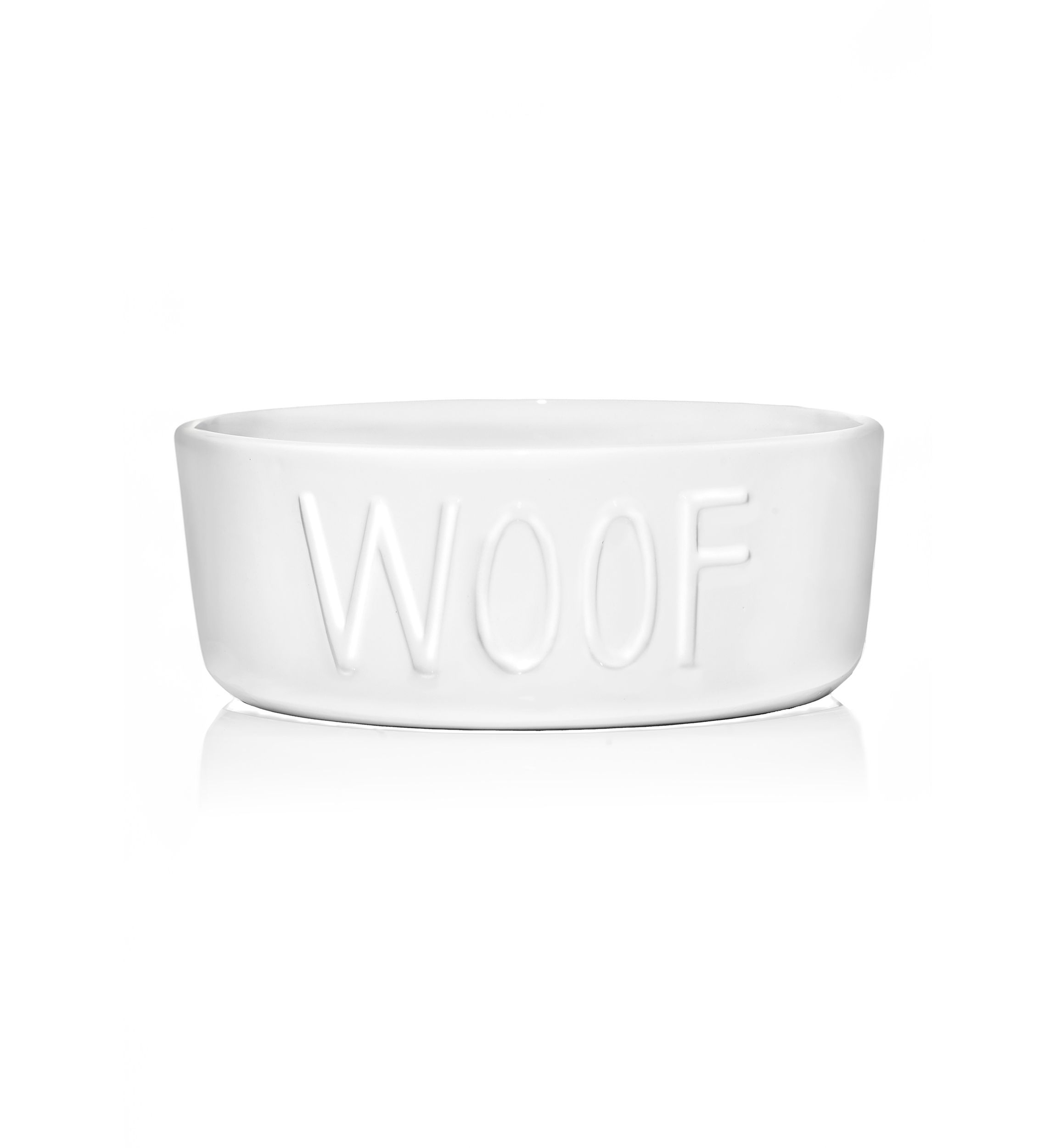 Woof White Ceramic Pet Bowl