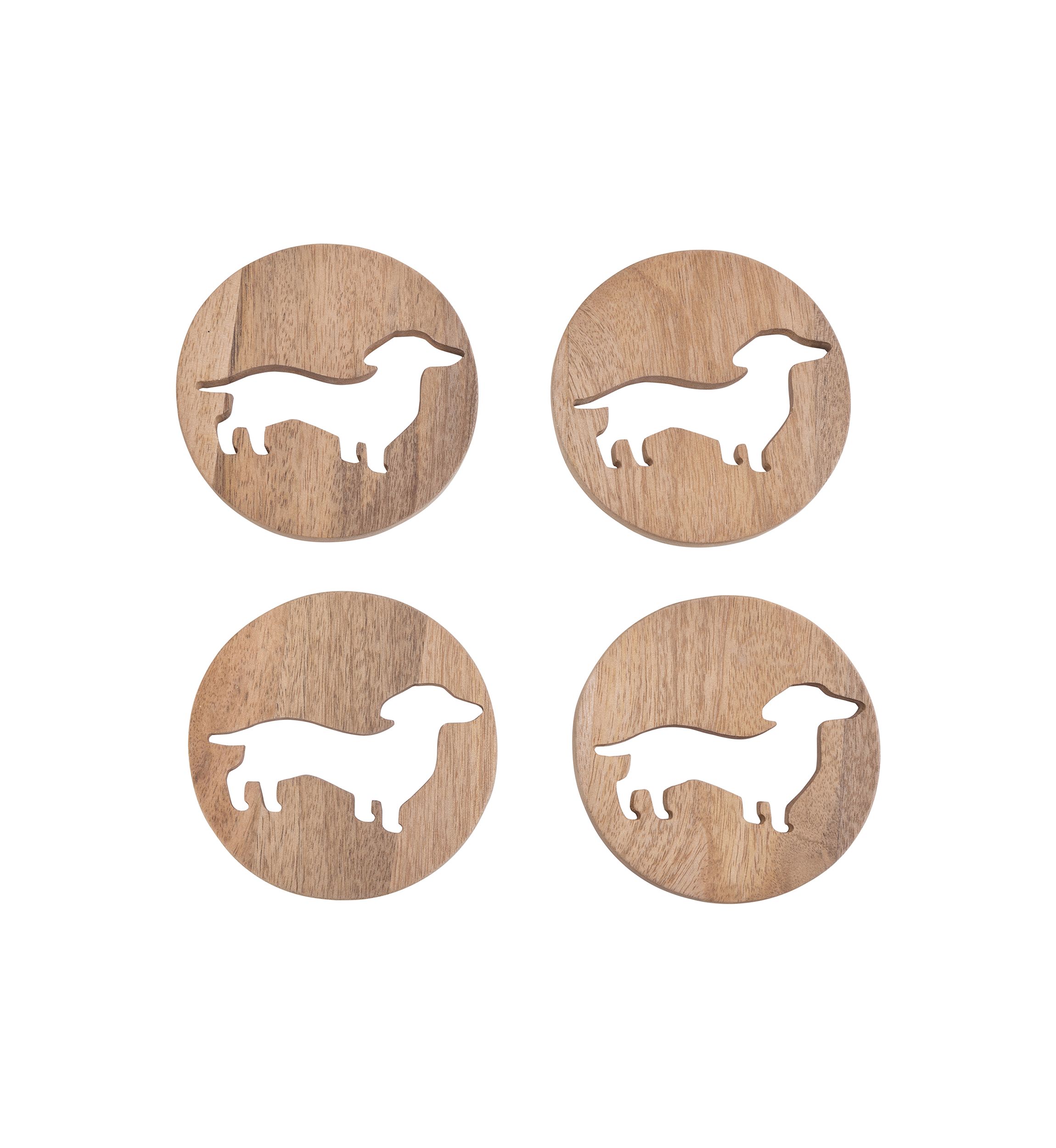 Dachshund Wooden Coasters - Set of 4
