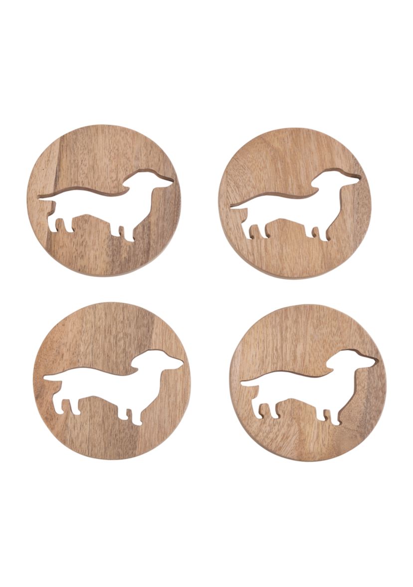 Dachshund Wooden Coasters - Set of 4