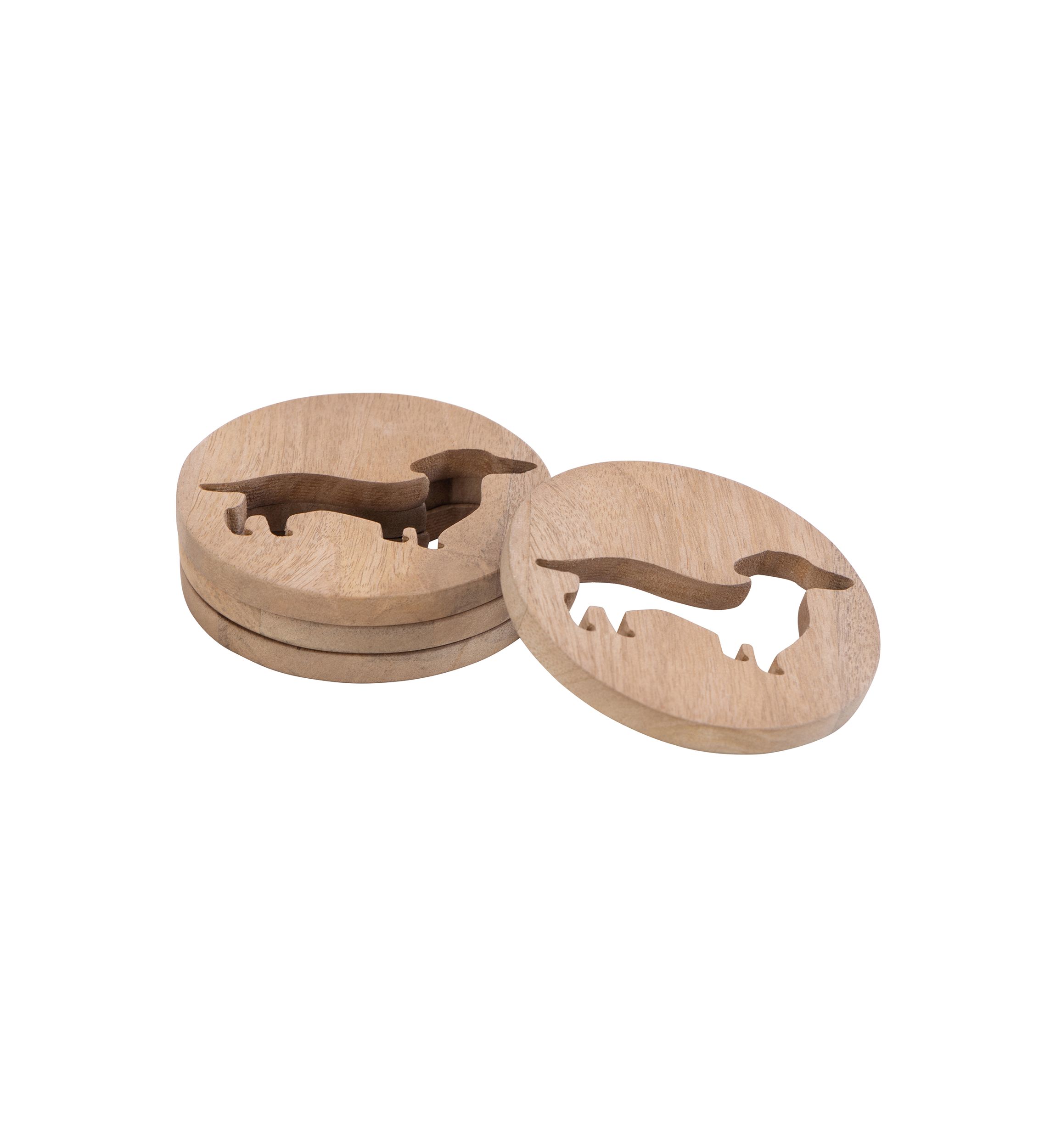 Dachshund Wooden Coasters - Set of 4