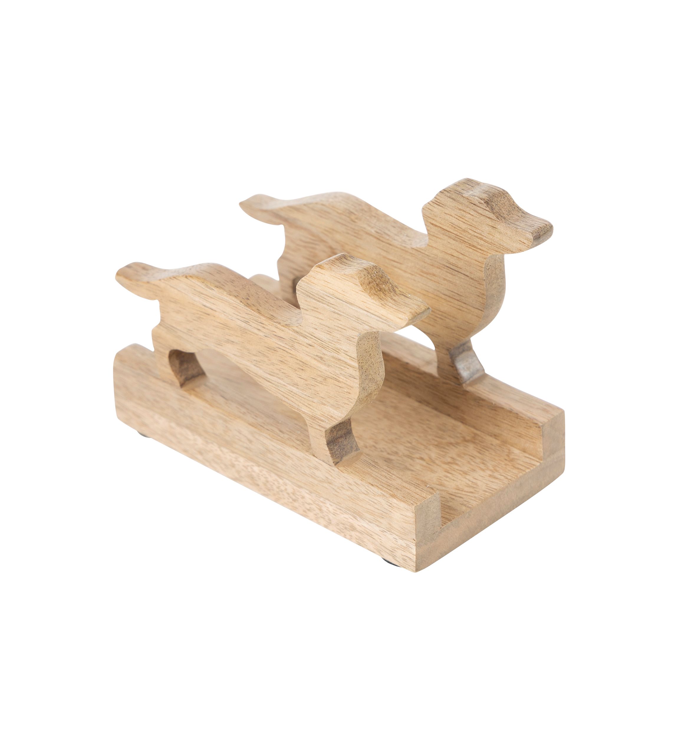 Mango Wood Dachshund Napkin Holder