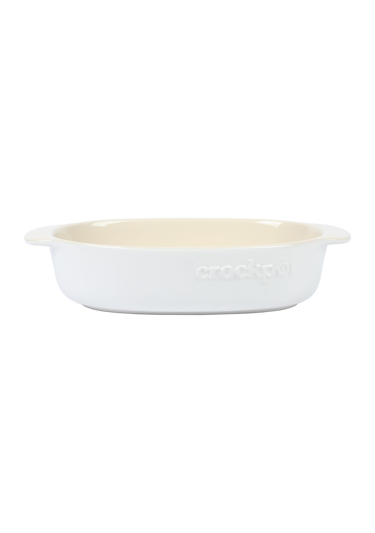 2.5 Quart White Oval Stoneware Baker