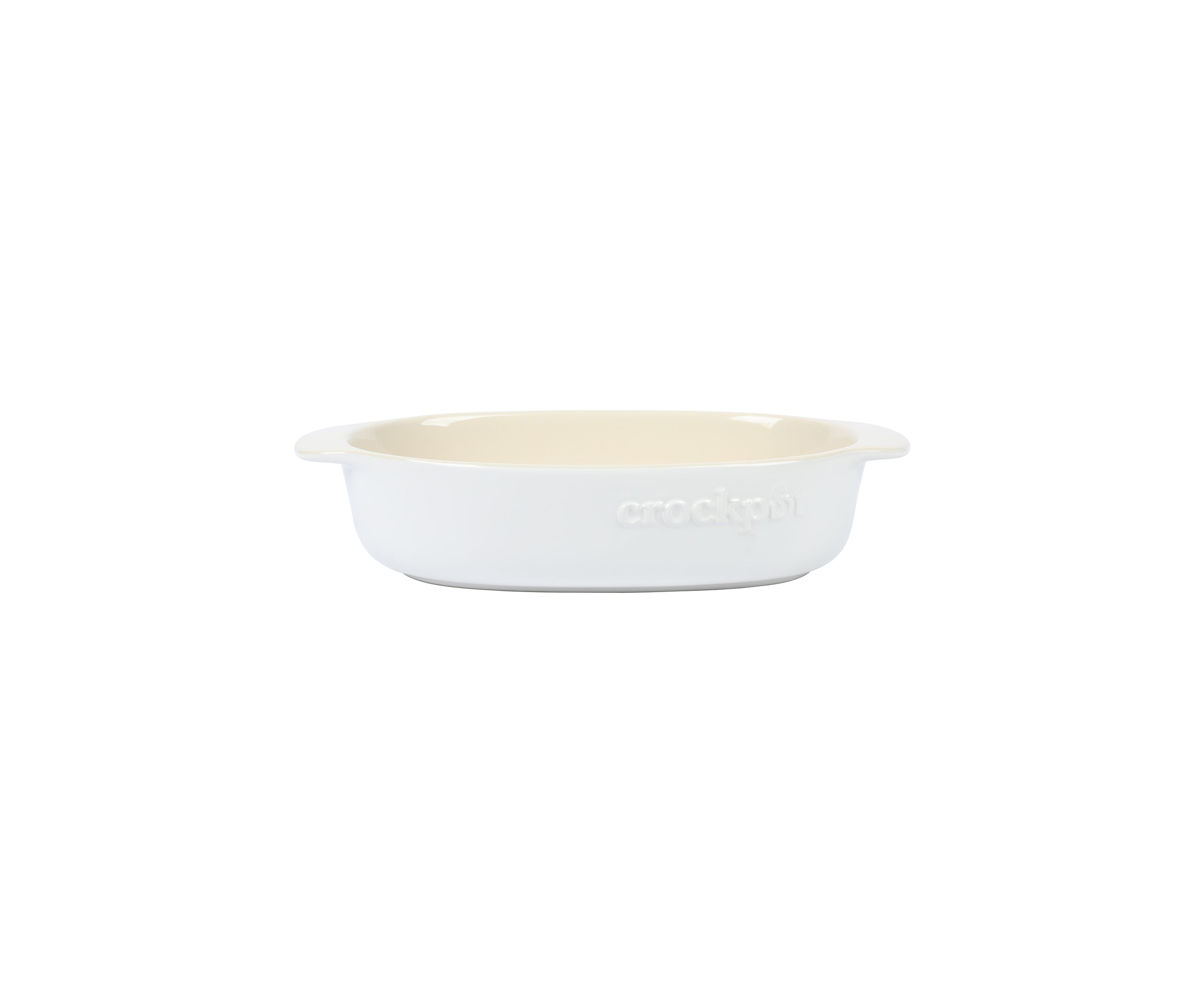 2.5 Quart White Oval Stoneware Baker