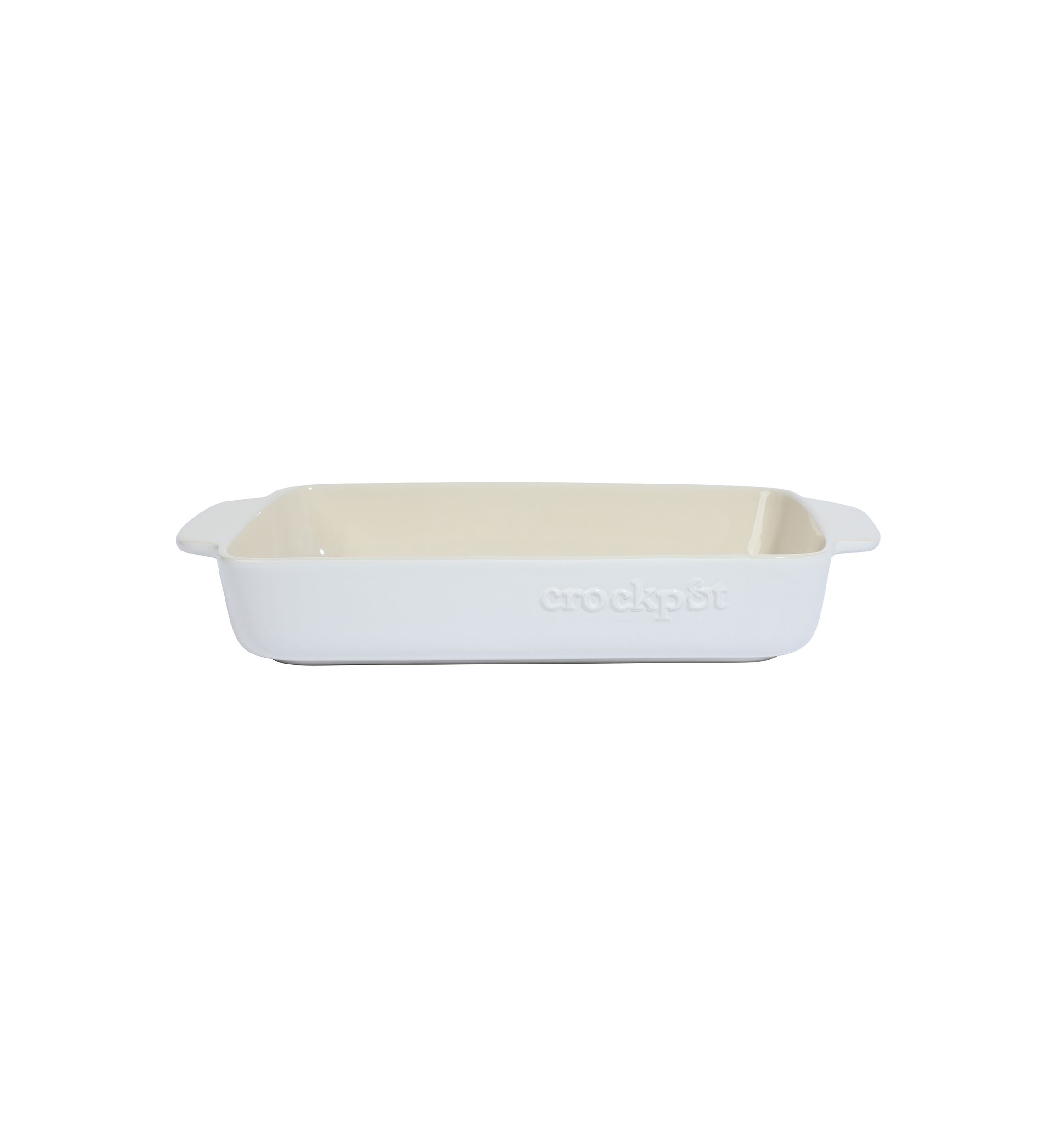5.6 Quart Rectangular White Stoneware Baker