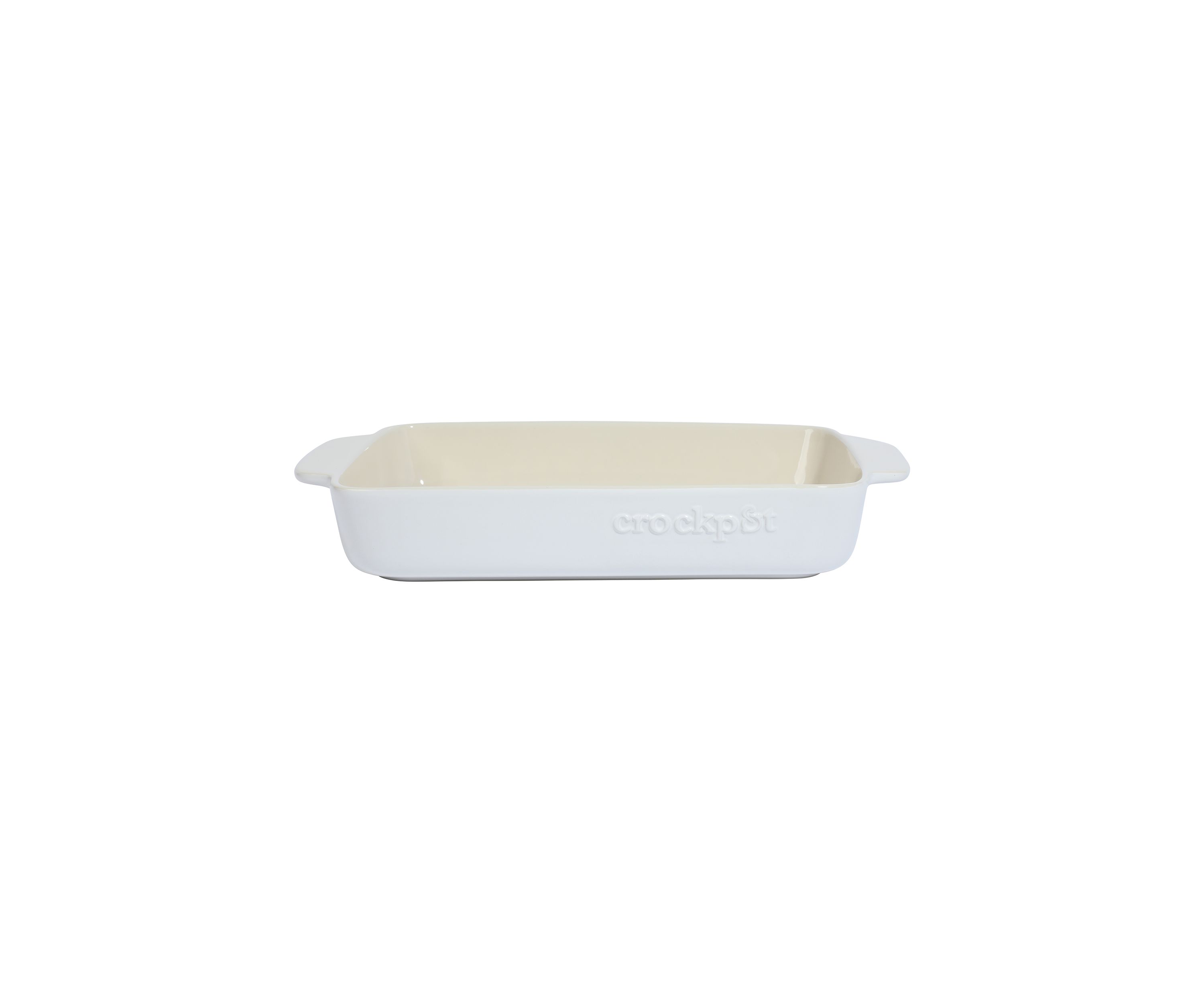 5.6 Quart Rectangular White Stoneware Baker