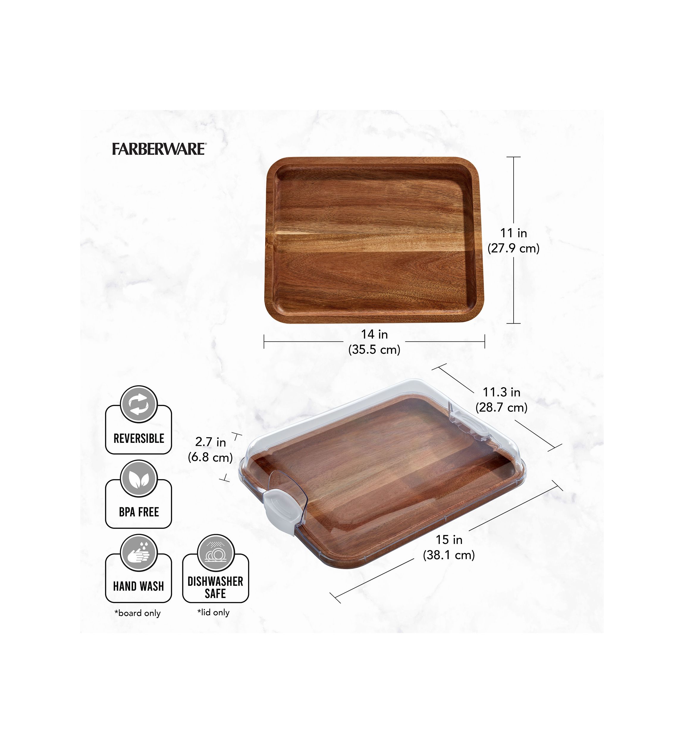 "Build-a-Board" Acacia Cutting and Charcuterie Board with Lid