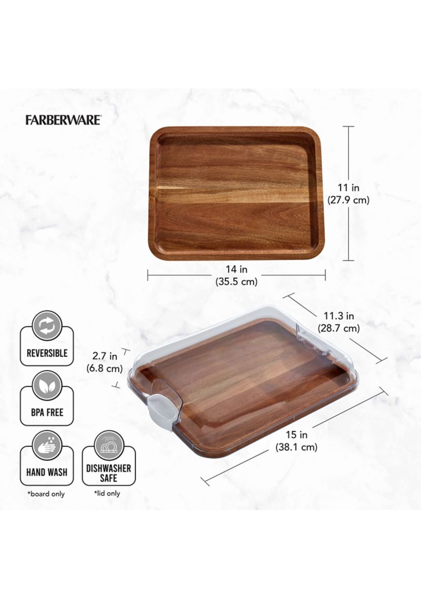 "Build-a-Board" Acacia Cutting and Charcuterie Board with Lid