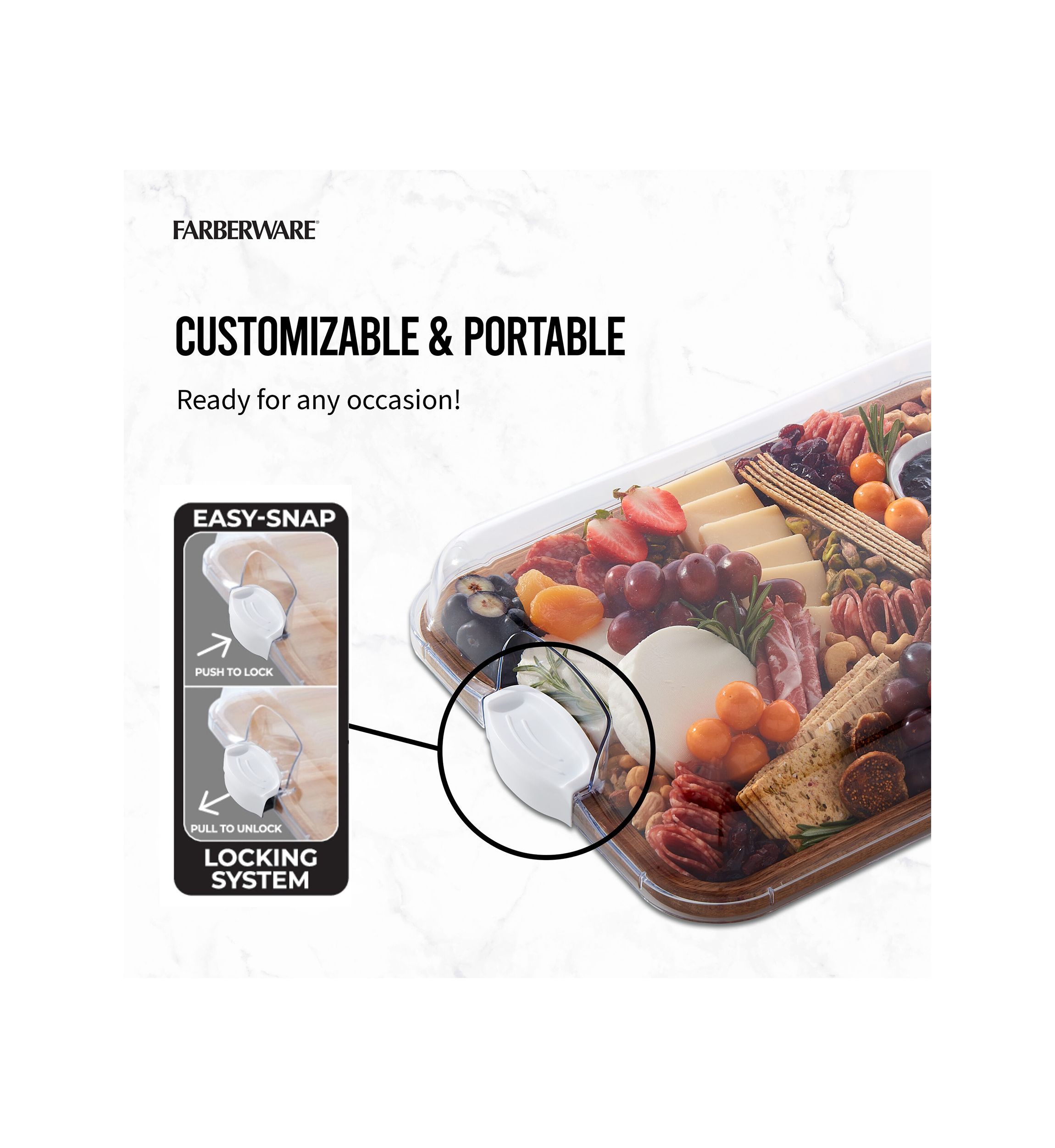 "Build-a-Board" Acacia Cutting and Charcuterie Board with Lid