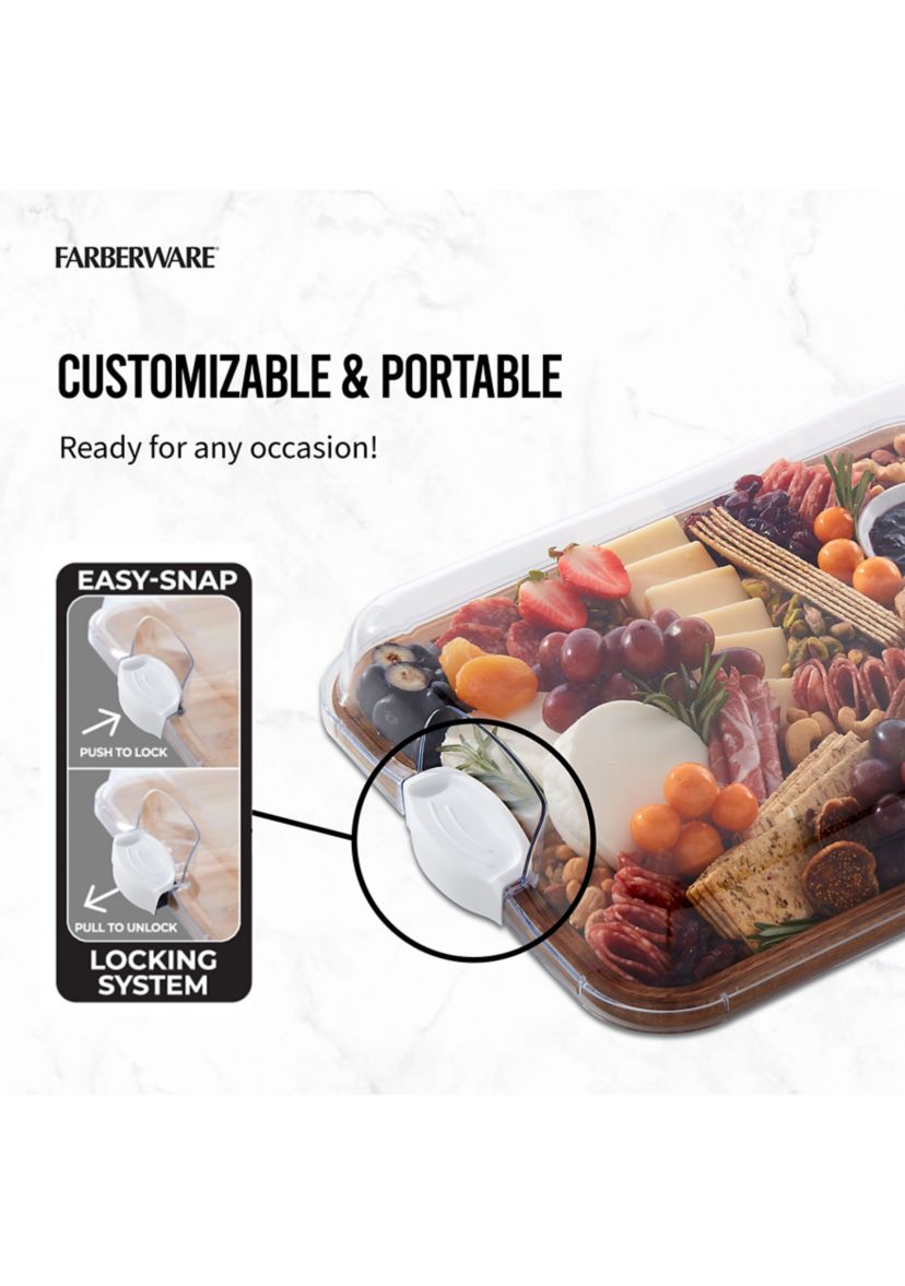"Build-a-Board" Acacia Cutting and Charcuterie Board with Lid