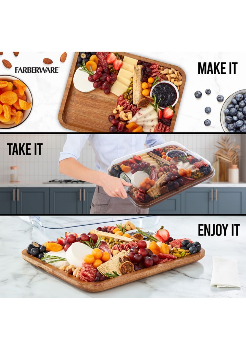 "Build-a-Board" Acacia Cutting and Charcuterie Board with Lid