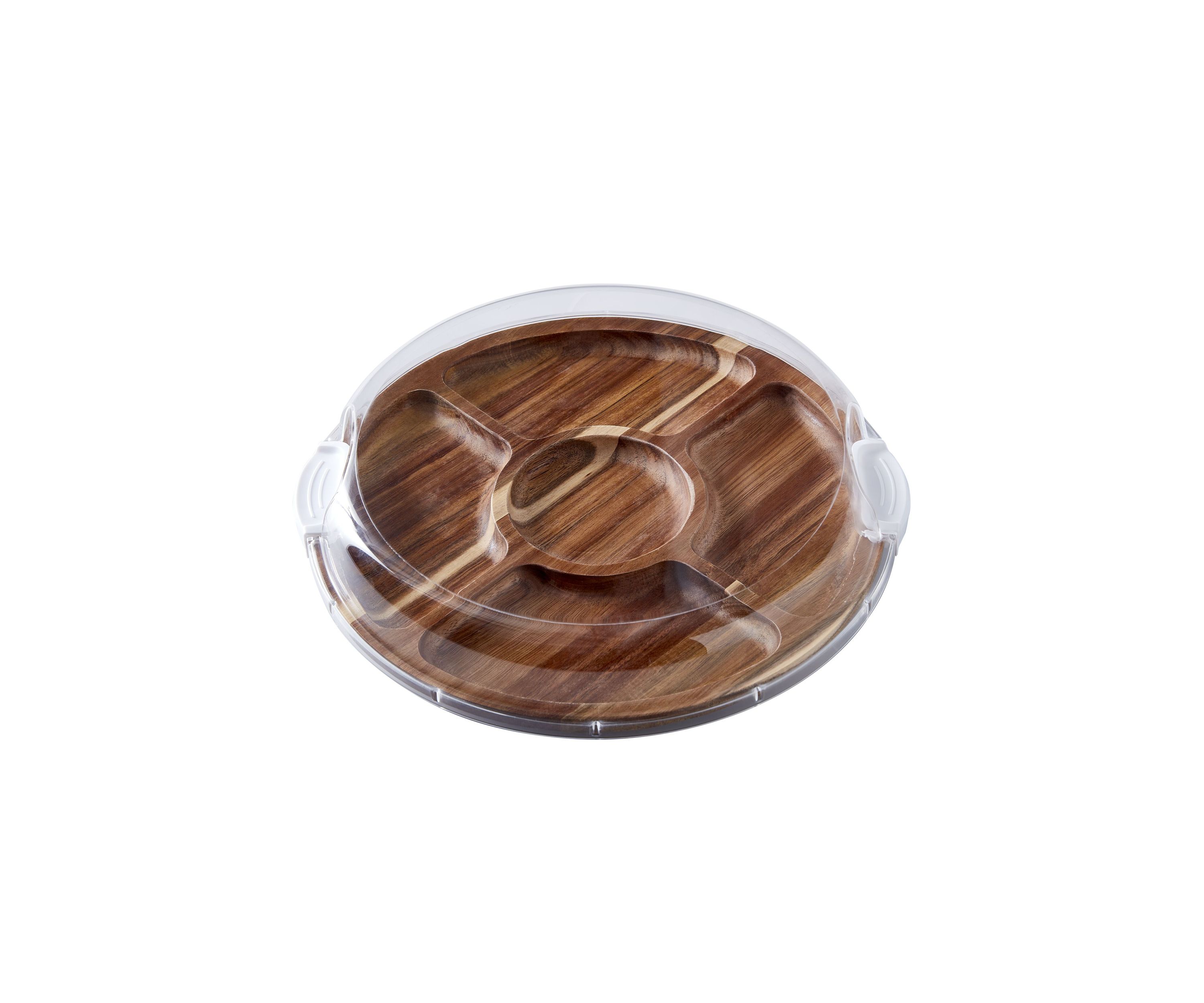 "Build-a-Board" Round Acacia Cutting and Charcuterie Board with Lid