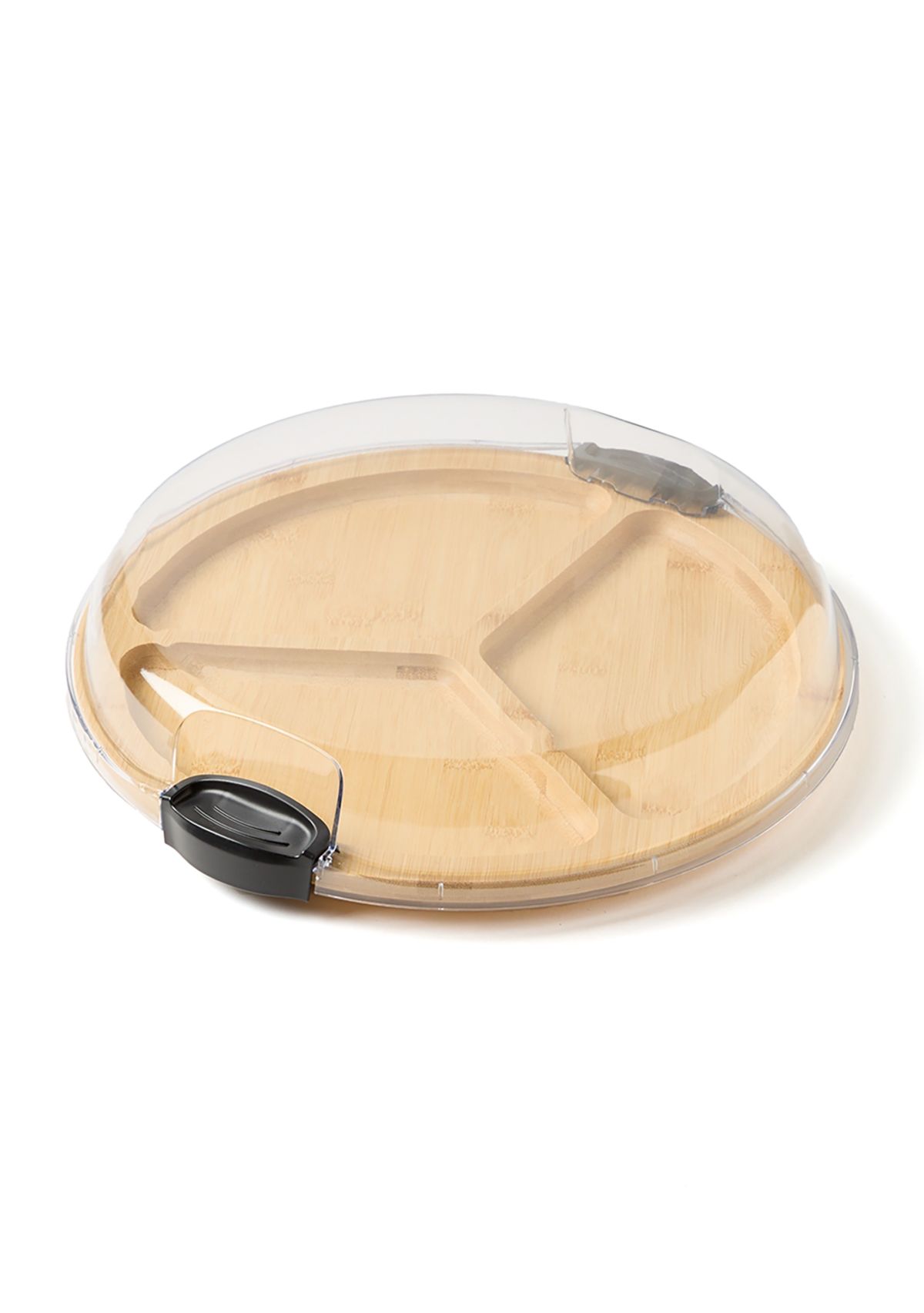 "Build-a-Board" Round Bamboo Cutting and Charcuterie Board with Lid