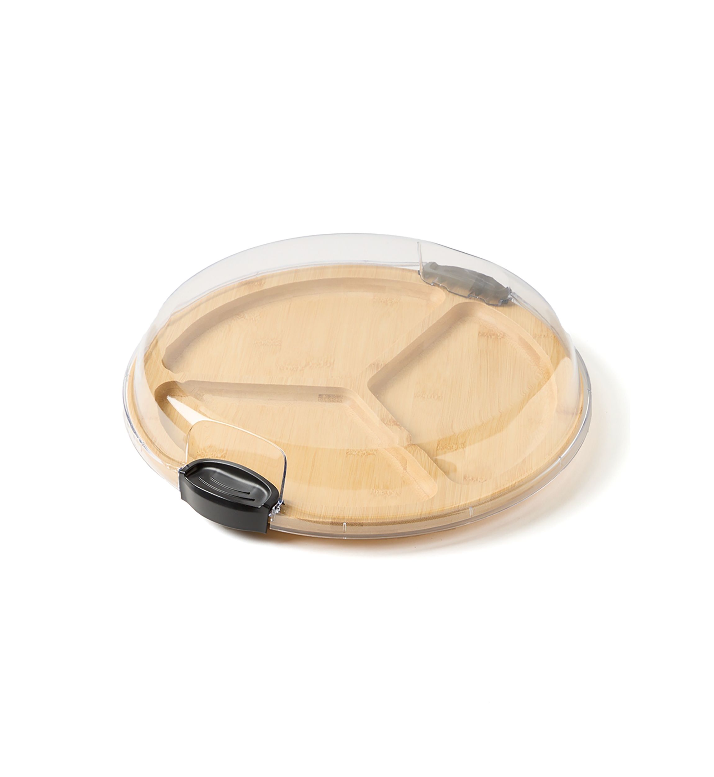 "Build-a-Board" Round Bamboo Cutting and Charcuterie Board with Lid