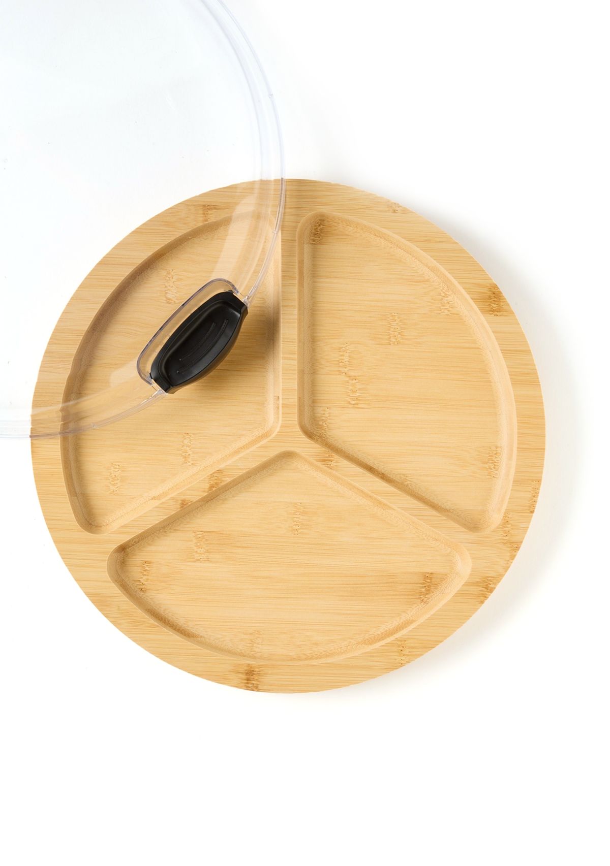 "Build-a-Board" Round Bamboo Cutting and Charcuterie Board with Lid