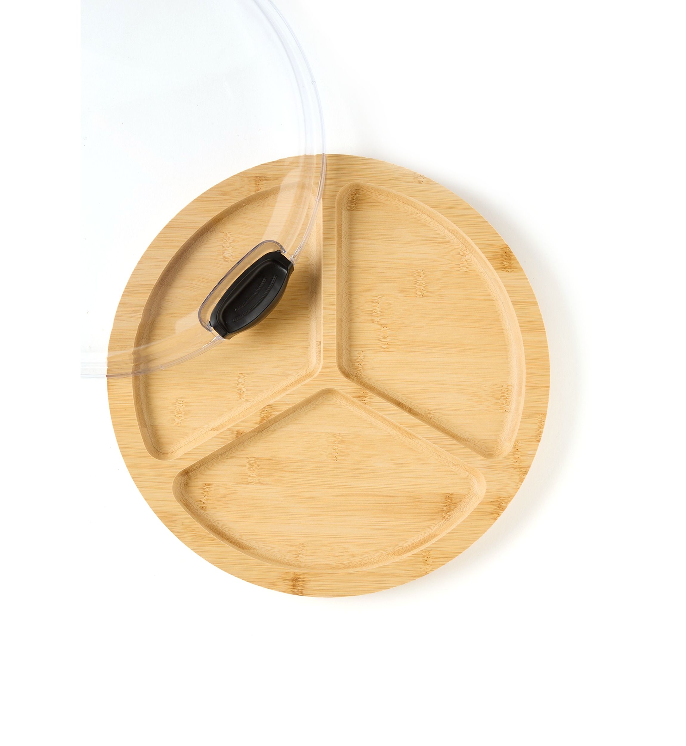 "Build-a-Board" Round Bamboo Cutting and Charcuterie Board with Lid