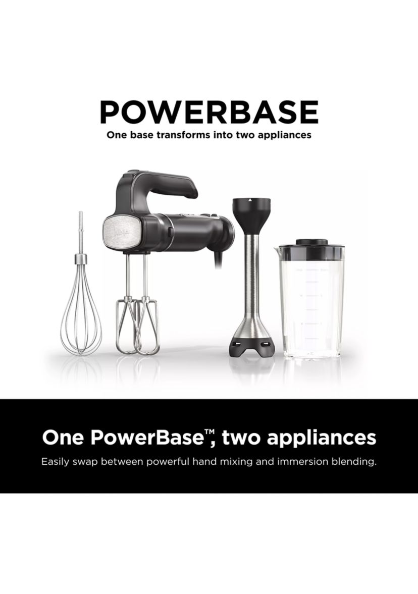 Foodi Power Mixer System Hand Blender and 5-Speed Hand Mixer Combo