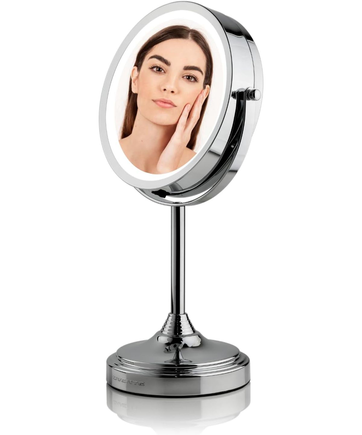 Lighted Tabletop Dual-Sided Vanity Mirror