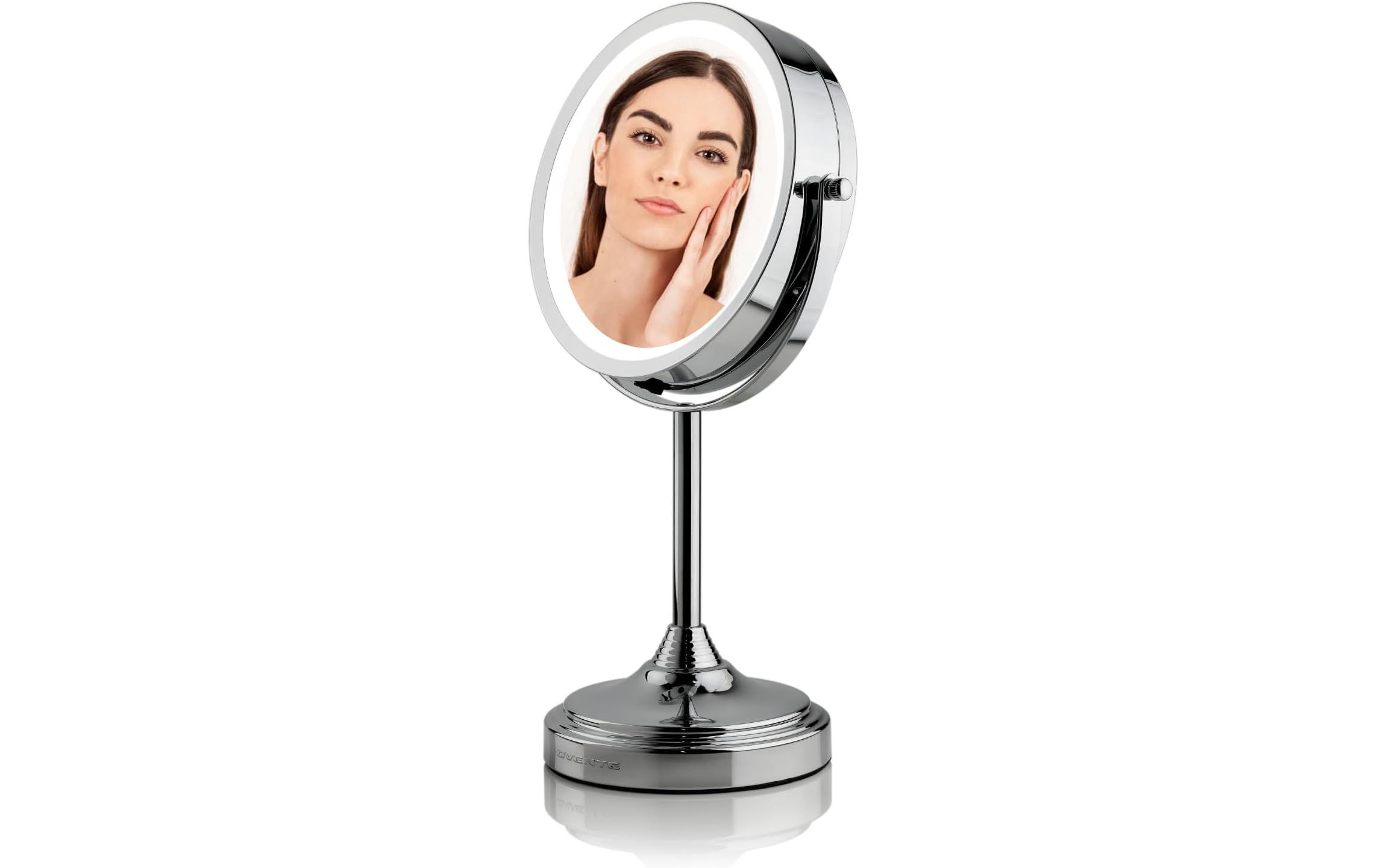 Lighted Tabletop Dual-Sided Vanity Mirror