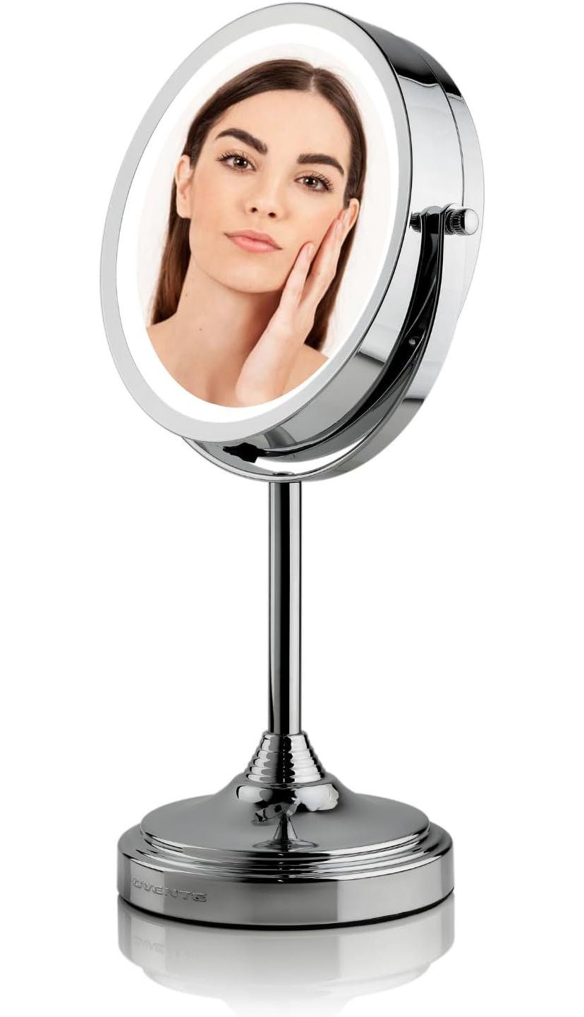 Lighted Tabletop Dual-Sided Vanity Mirror