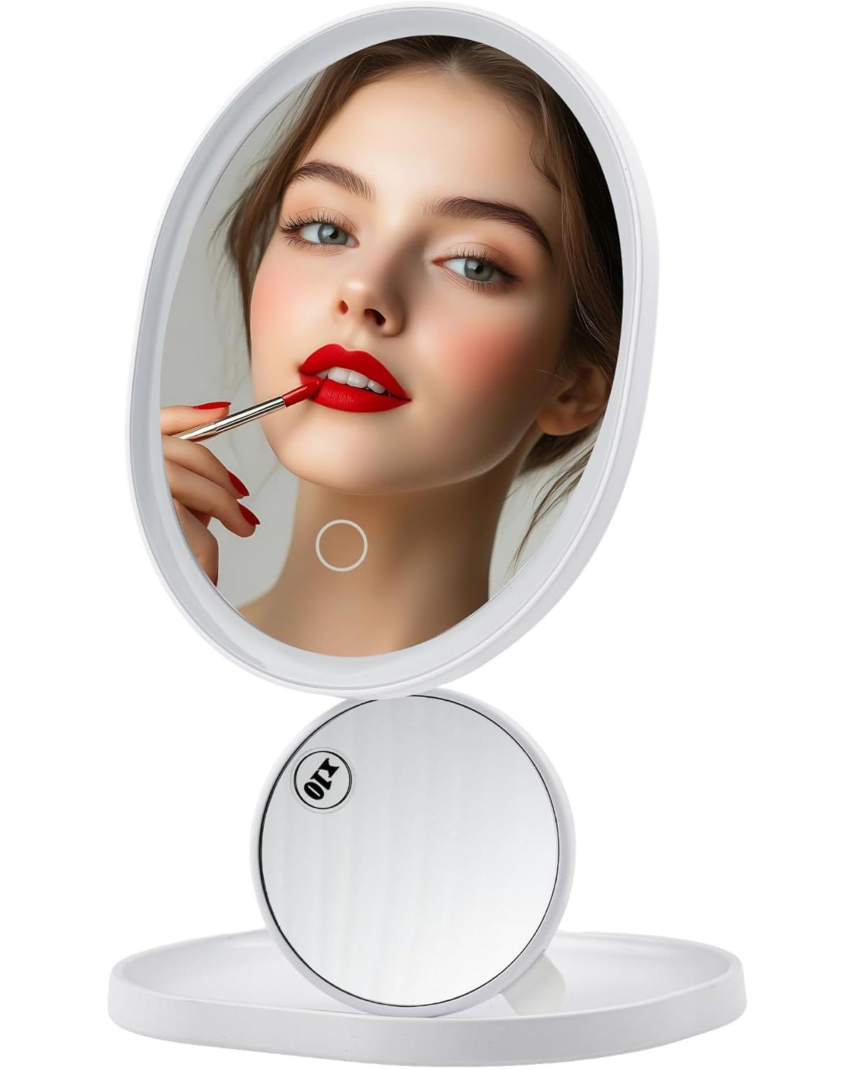 Vanity Table Top Mirror with Storage Tray