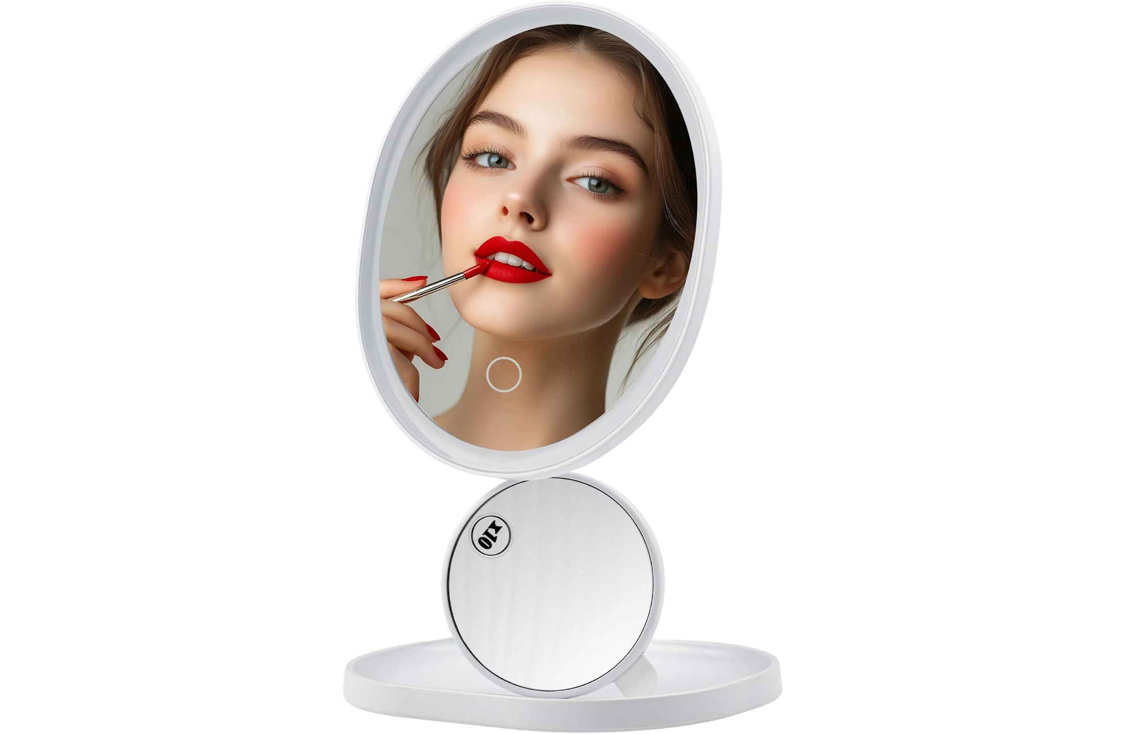 Vanity Table Top Mirror with Storage Tray