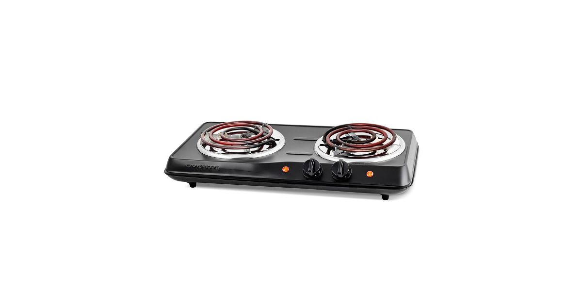 Electric Countertop Double Burner, 1700W Cooktop with 6" and 5.75" Stainless Steel Coil Hot Plates