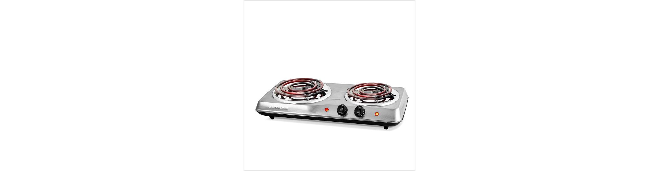 Electric Countertop Double Burner, 1700W Cooktop with 6" and 5.75" Stainless Steel Coil Hot Plates