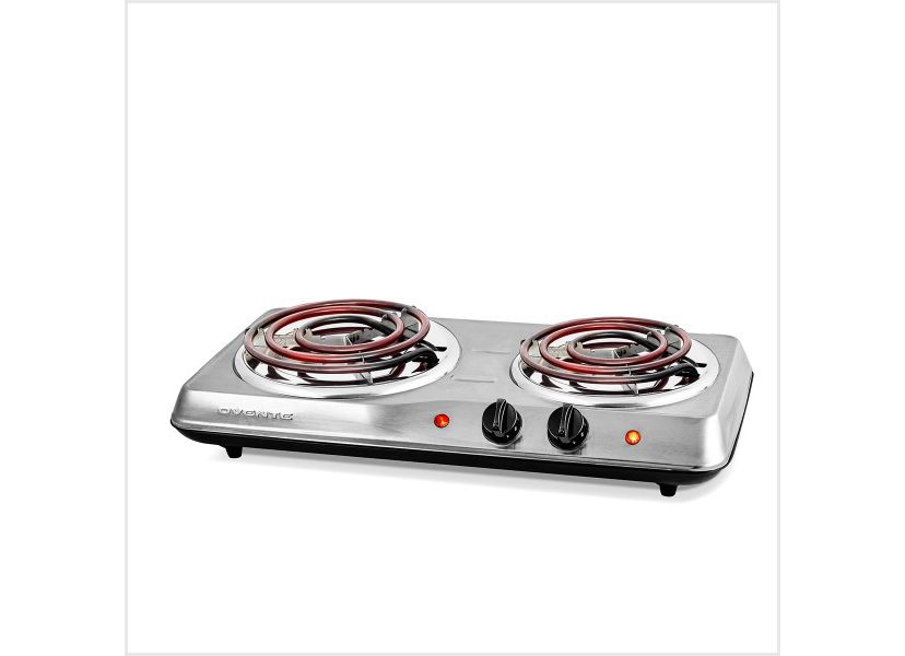 Electric Countertop Double Burner, 1700W Cooktop with 6" and 5.75" Stainless Steel Coil Hot Plates