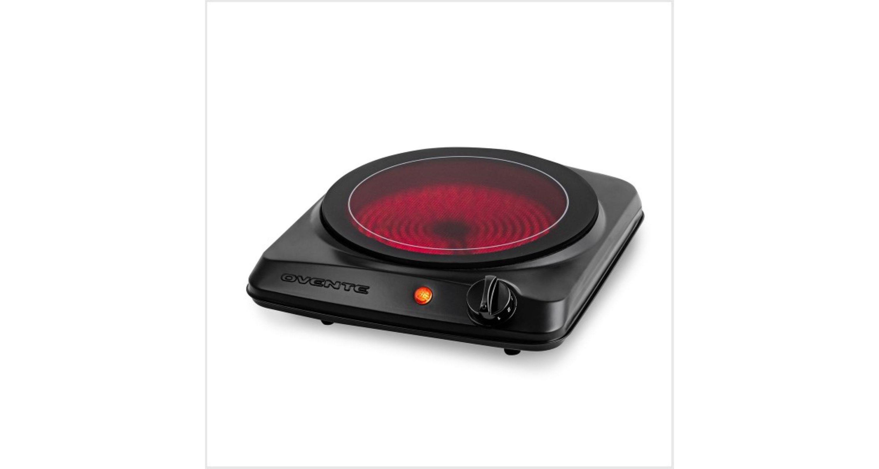 Countertop Infrared Single Burner, 1000W Electric Hot Plate with 7” Ceramic Glass Cooktop