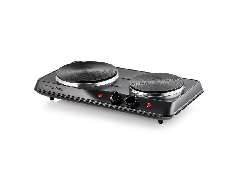 Electric Countertop Double Burner, 1700W Cooktop with 7.25" and 6.10" Cast Iron Hot Plates