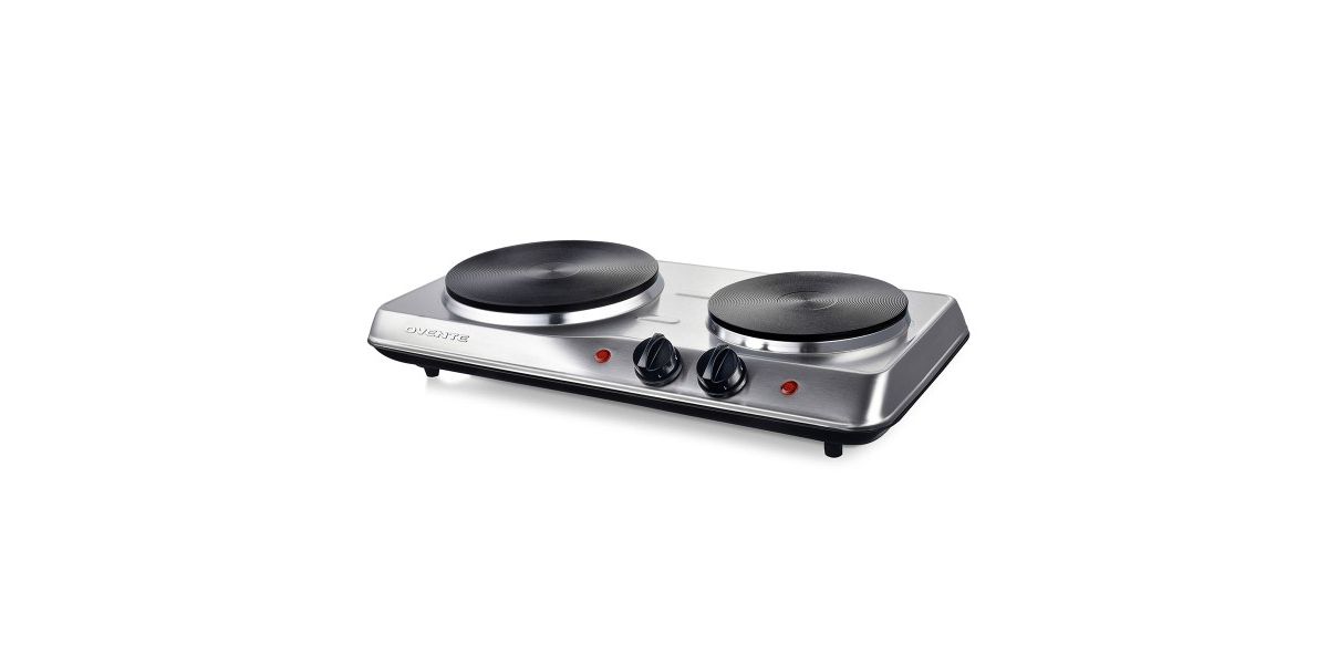 Electric Countertop Double Burner, 1700W Cooktop with 7.25" and 6.10" Cast Iron Hot Plates