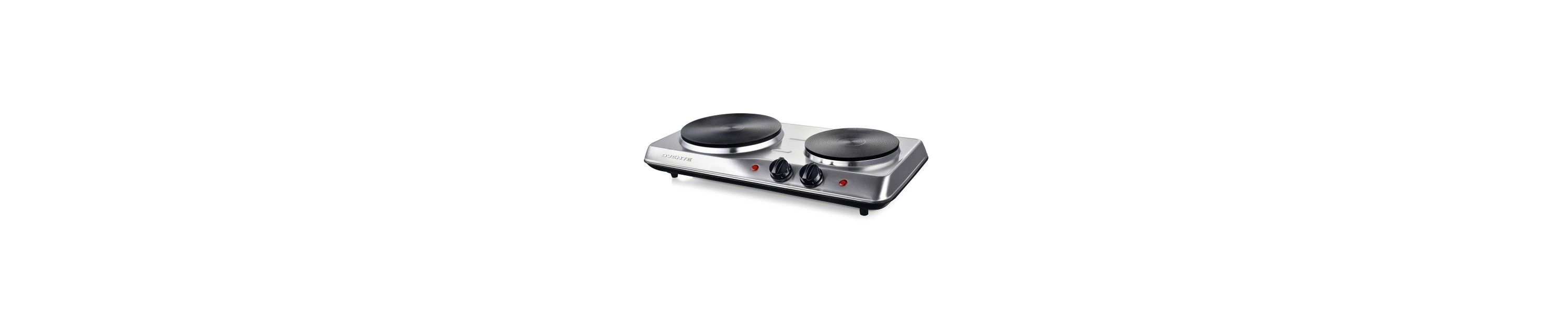 Electric Countertop Double Burner, 1700W Cooktop with 7.25" and 6.10" Cast Iron Hot Plates