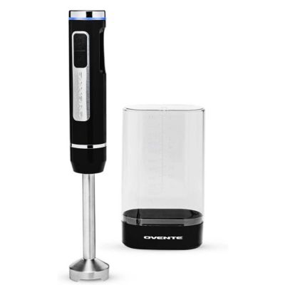 Ovente Electric Cordless Immersion Hand Blender 200 Watt 8-Mixing Speed, Black