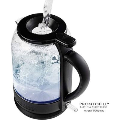 Ovente Electric Glass Kettle 1.5 Liter 1500W Instant Hot Water Boiler Heater with ProntoFill Tech