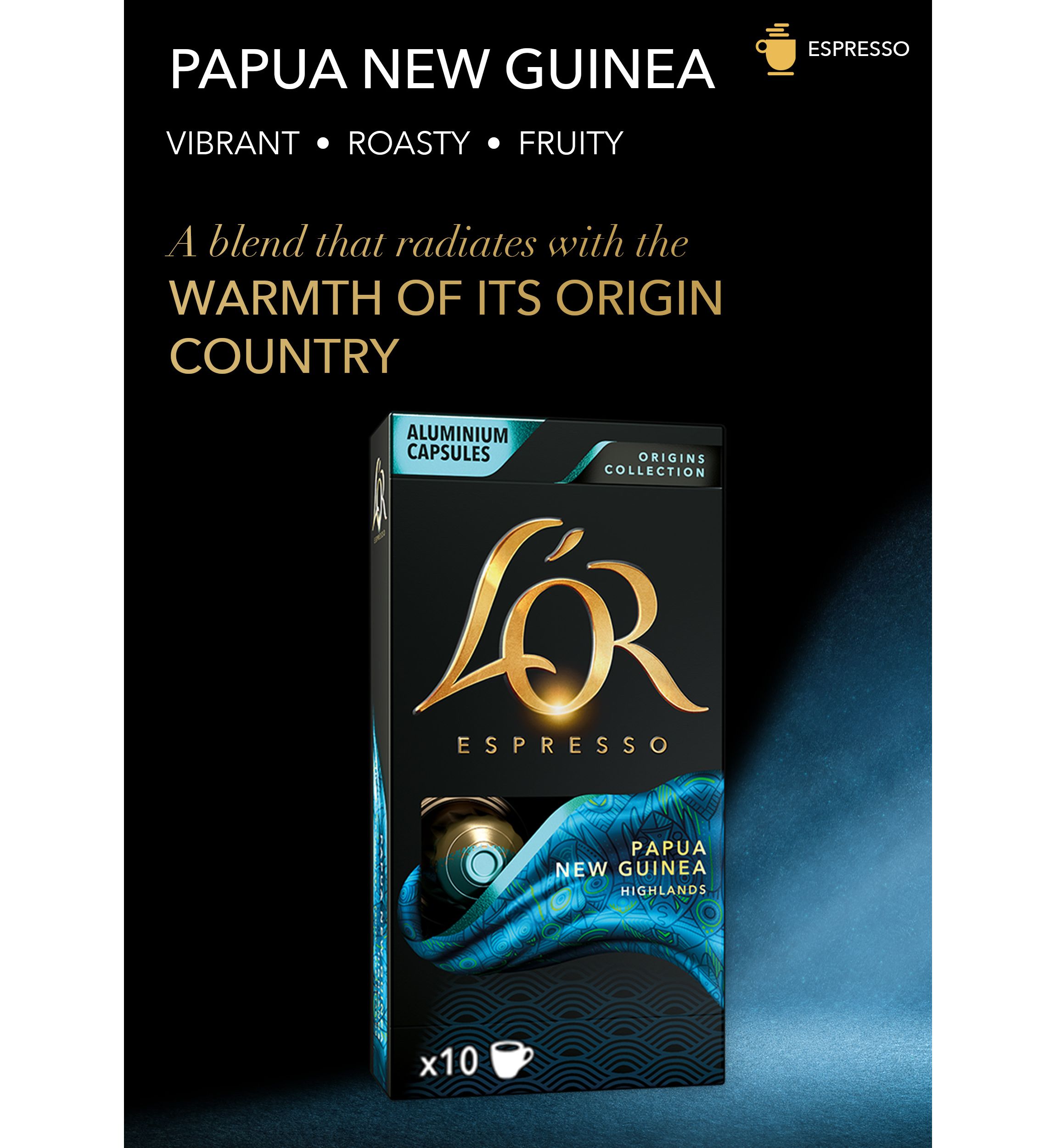 LOR BARISTA System Espresso Papua New Guinea Ground Coffee Capsules