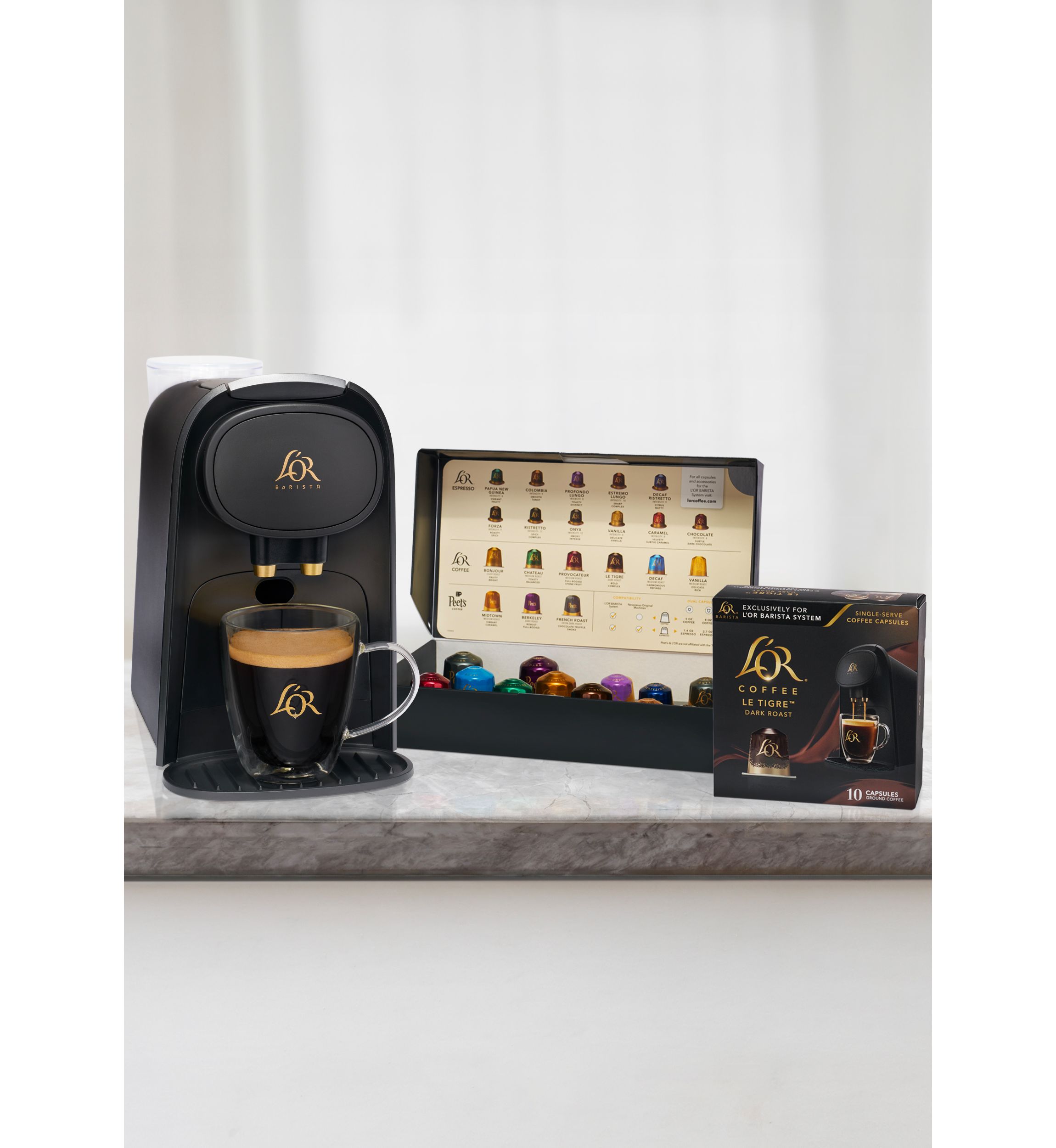 LOR BARISTA System Coffee Maker + 22 Tasting Capsules 