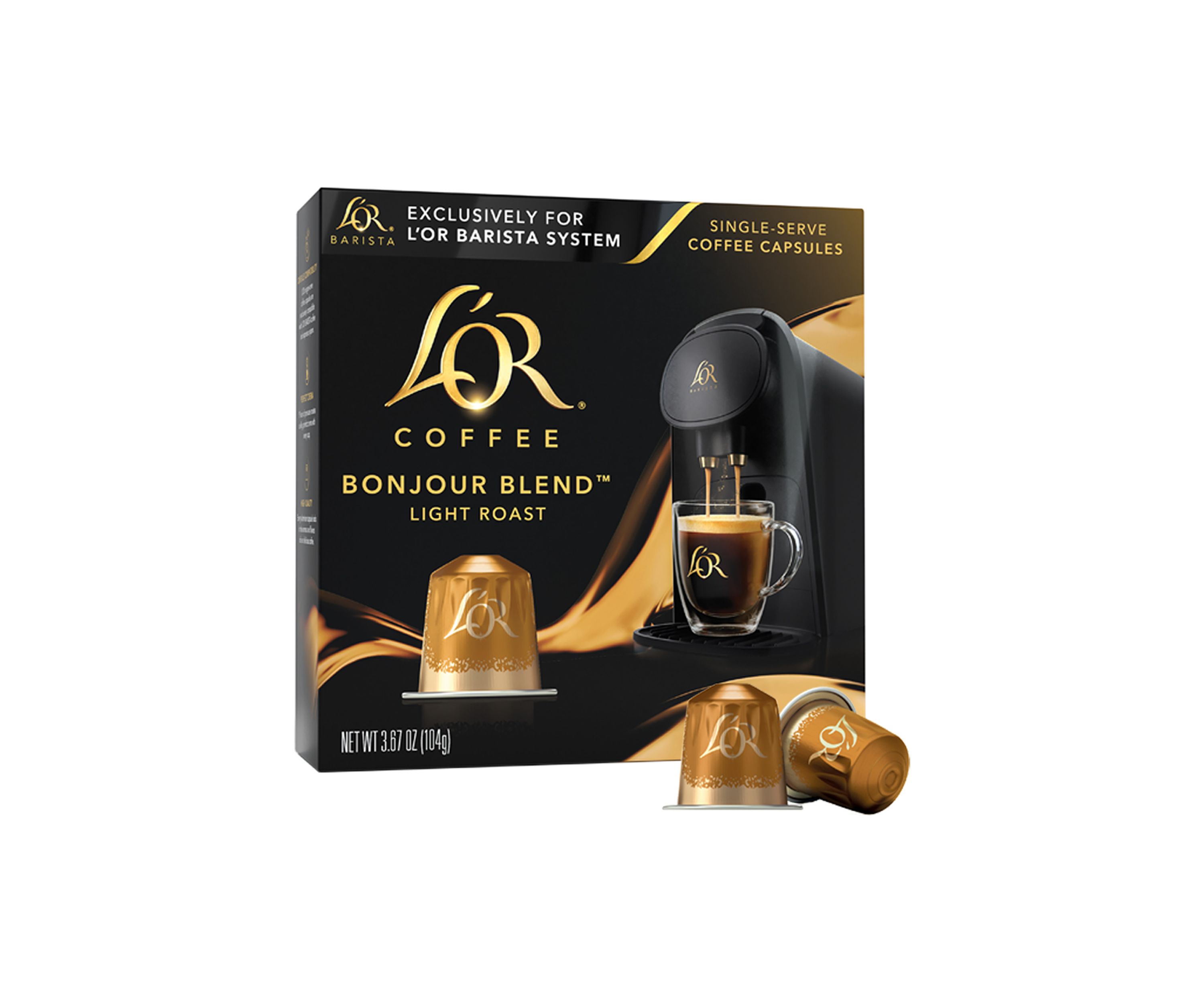 LOR BARISTA System Single Serve Bonjour Blend Light Roast Coffee Capsules